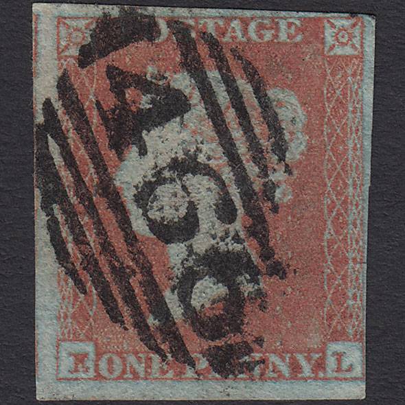 GB QV 1841 1d Very Blued (Plate 128) SG8a-B1(2) EL FU 4M Liverpool 466
