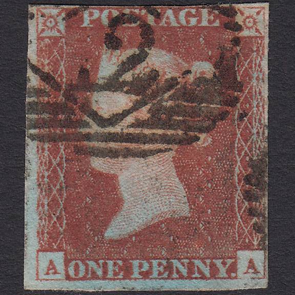 GB QV 1841 1d Pl 67 SG8-B1(1) AA FU Missing Imprimatur 4M London IS 12