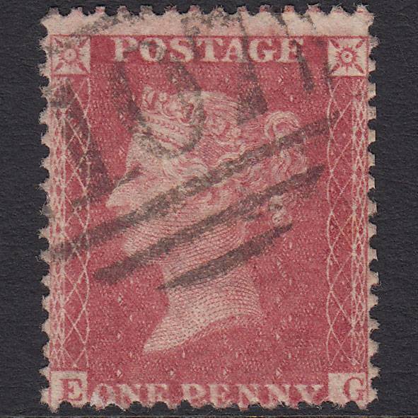 GB QV 1857 1d Rose-red (Plate 67) SG40-C10(1) EG FU Bradford 107 Misperf