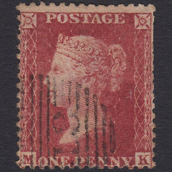 GB QV 1857 1d Rose-red (Plate 49) SG40-C10(1) MK GU London D&S Cancel