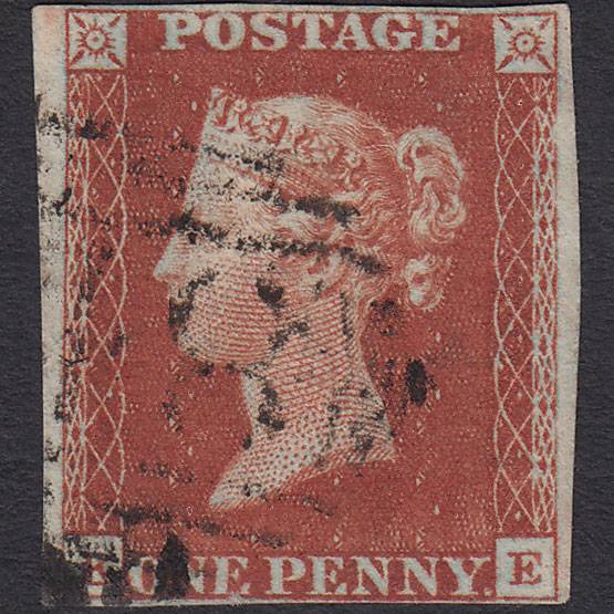 GB QV 1841 1d Red-brown (Plate 57) SG8-B1(1) KE GU 4 Margins