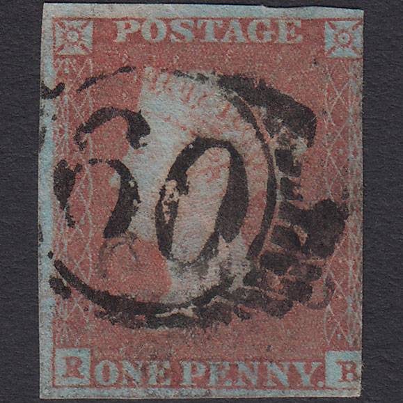 GB QV 1841 1d Very Blued Pl 87 SG8a-B1(2) PB GU 3m London D&S 60 P to R