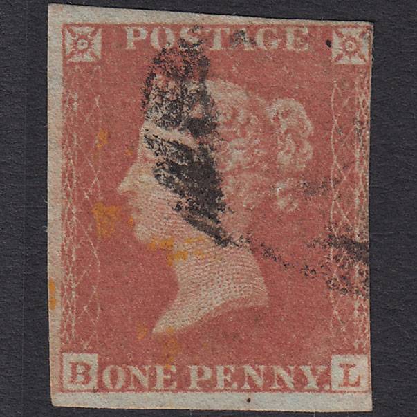 GB QV 1841 1d (Plate 153) SG8-B2(1) BL GU 3m Partial Orange Cancel