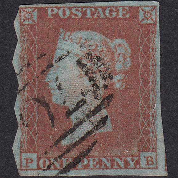 GB QV 1841 1d Red-brown (Plate 102) SG8-B1(1) PB FU 4M Private Roulette?