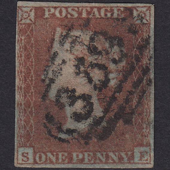 GB QV 1841 1d Red-brown (Plate 153) SG8-B2(1) SE GU 4 Margins