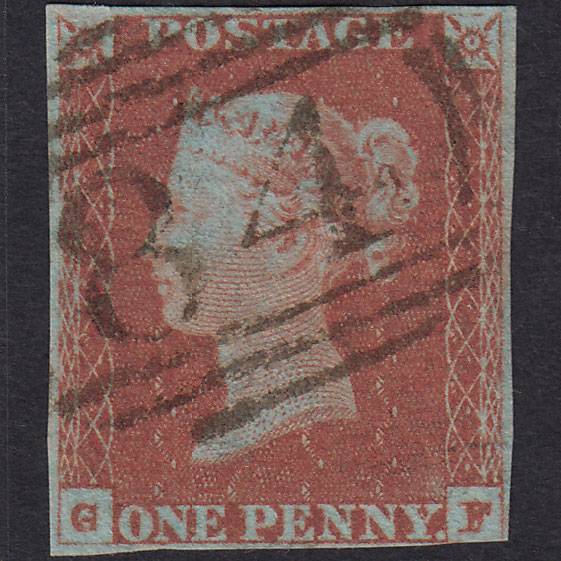 GB QV 1841 1d Very Blued (Plate 79) SG8a-B1(2) GF FU nr 4M Canterbury 84