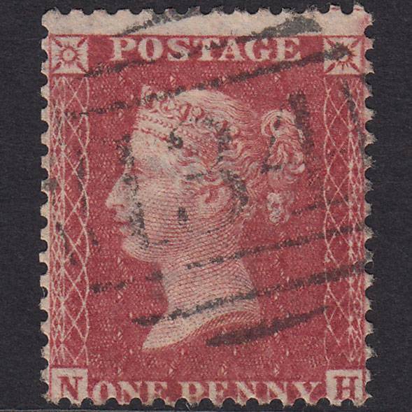 GB QV 1857 1d Rose-red (Plate 27) SG40-C10(1) NH GU Bristol 134 Misperf
