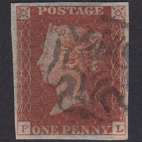 GB QV 1841 1d Red-Brown Plate 20 SG8-B1(1) FL GU 4 Margins Maltese Cross