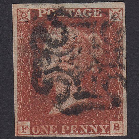 GB QV 1841 1d Red-Brown Plate 73 SG8-B1(1) FB GU 4 Margins Maltese Cross
