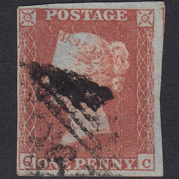 GB QV 1841 1d Red-Brown Plate 93 SG8-B1(1) QC GU 4 Margins Ireland