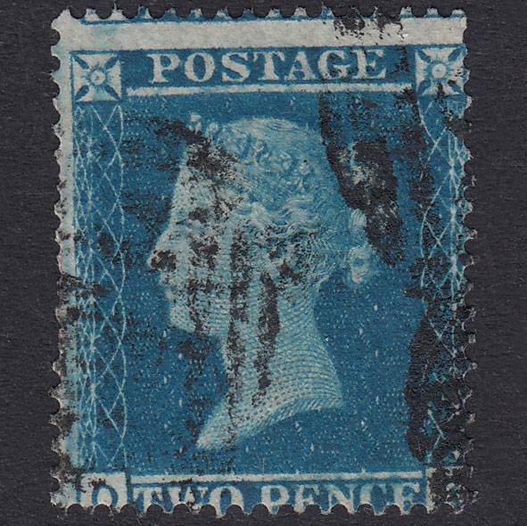 GB QV 1854 2d Blue Plate 5 SG20A-F4 DK GU