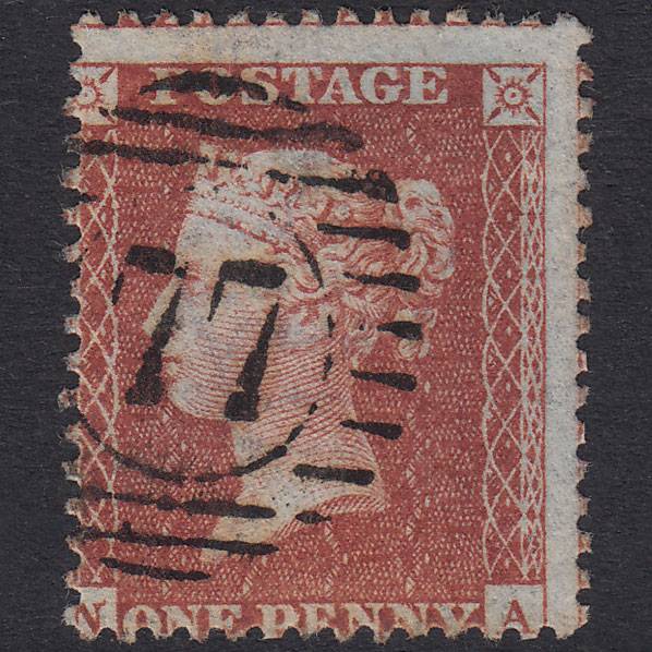 GB QV 1855 1d Red-Brown Plate 1 SGC6(1) NA FU London D&S 77