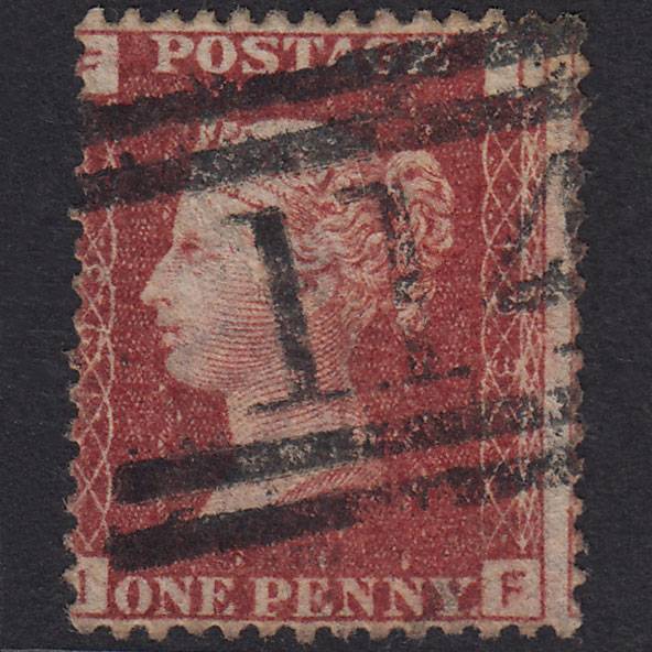 GB QV 1864 1d Lake-Red Plate 193 SG44-G1(2) IF FU Dundee 114