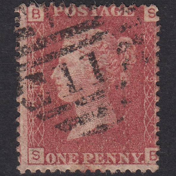 GB QV 1864 1d Rose-Red Plate 95 SG43-G1(1) SB FU London D&S W11
