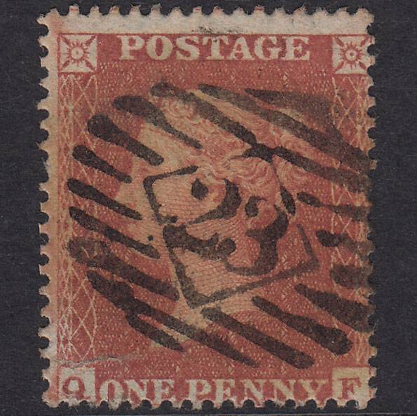 GB QV 1855 1d Red-Brown Plate 8 SG21-C4(1) QF GU London IS 23