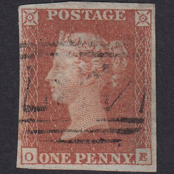 GB QV 1841 1d Red-Brown Plate 101 SG8-B1(1) OE VFU 4 Margins