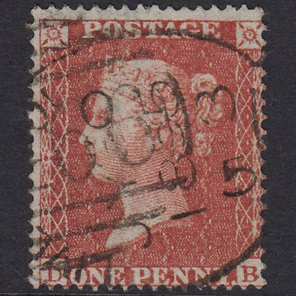 GB QV 1855 1d Red-Brown Plate 1 SG21-C4(1) DB FU Liverpool 466 Spoon