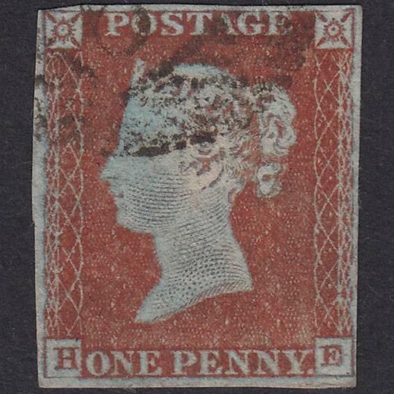 GB QV 1841 1d Pl 45 SG8-B1(1) Constant Variety HE FU 4M London IS Cancel
