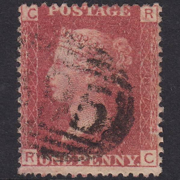 GB QV 1864 1d Lake-Red Plate 87 SG44-G1(2) RC GU
