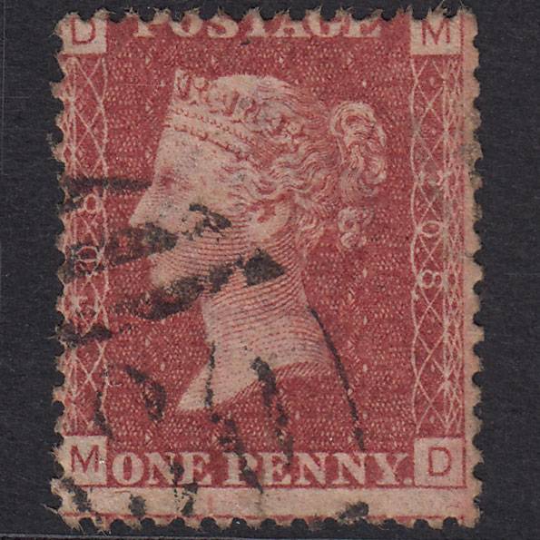 GB QV 1864 1d Lake-Red Plate 208 SG44-G1(2) MD GU