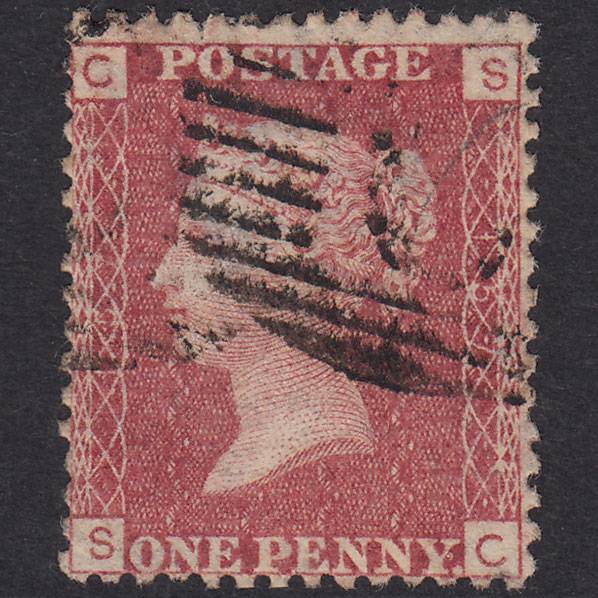 GB QV 1864 1d Lake-Red Plate 157 SG44-G1(2) SC GU Micro Tear