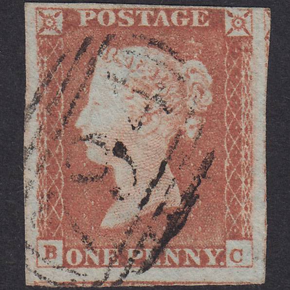 GB QV 1841 1d Red-Brown Plate 68 SG8-B1(1) BC FU 4 Margins Watton 794