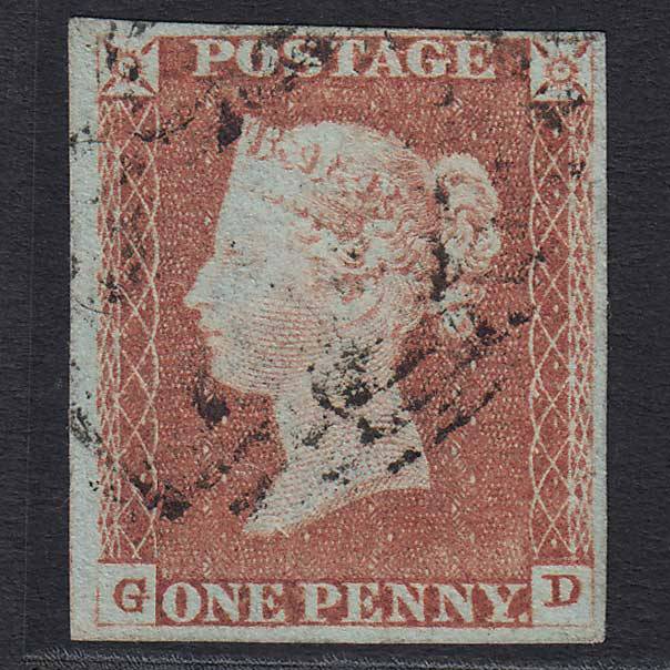GB QV 1841 1d Red-brown (Plate 78) (SG8) 'GD' VFU 4M Imperf