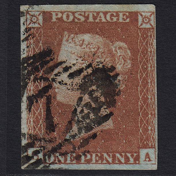 GB QV 1841 1d Red-brown (Plate 64) (SG8) 'SA' GU 4 Margins London IS 7