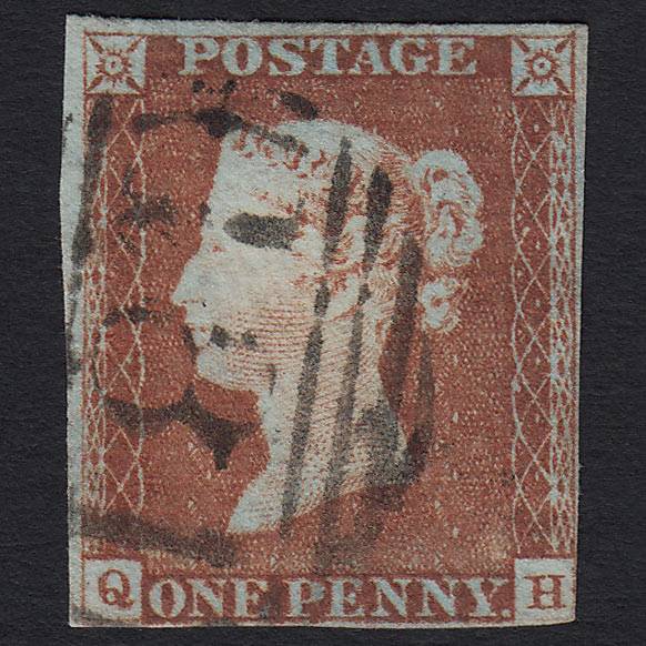 GB QV 1841 1d Red-brown (Plate 57) (SG8) 'QH' GU Abergele (181) nr 4M
