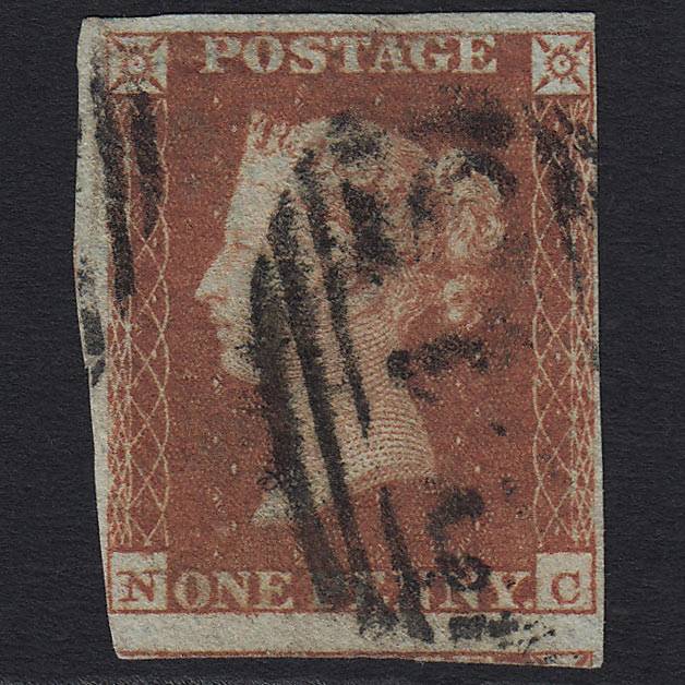 GB QV 1841 1d Red-brown (Plate 98) (SG8) 'NC' GU 4 Margins