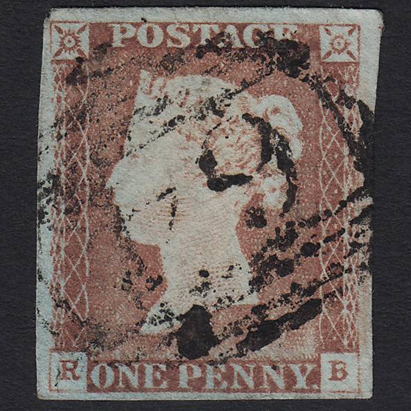 GB QV 1841 1d Pale Red-brown Pl 68 SG9-B1(3) RB FU Belper 64 4 Margins