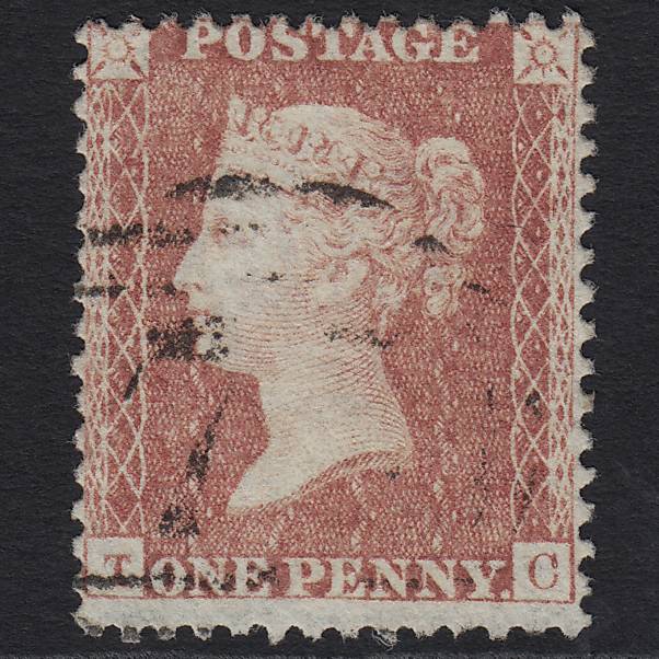GB QV 1857 1d Pale Rose (Plate 44) SG39-C10(3) TC GU Light Cancel