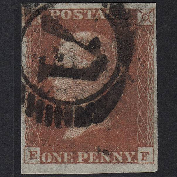 GB QV 1841 1d Red-brown (Plate 63) SG8-B1(1) EF GU London D&S 71 4 Margins