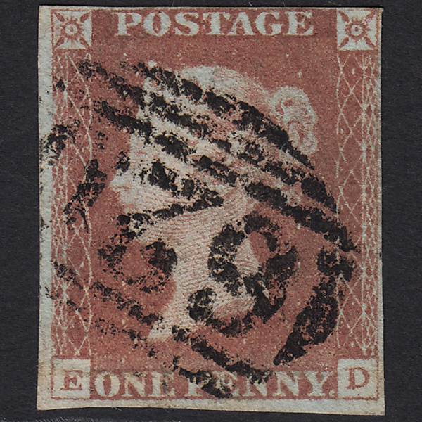 GB QV 1841 1d Red-brown (Plate 68) SG8-B1(1) ED GU Plymouth 620 4 Margins