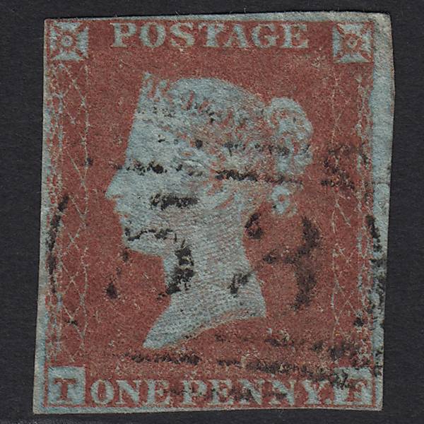 GB QV 1841 1d Red-brown SG8-B1(1) TF GU Bath 53 4 Margins