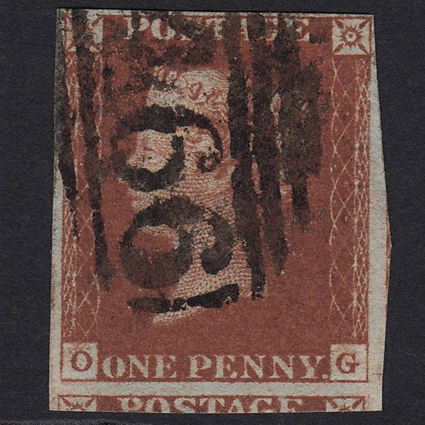 GB QV 1841 1d (Plate 56) SG10-B1(4) OG FU Liverpool 466 4 Margins