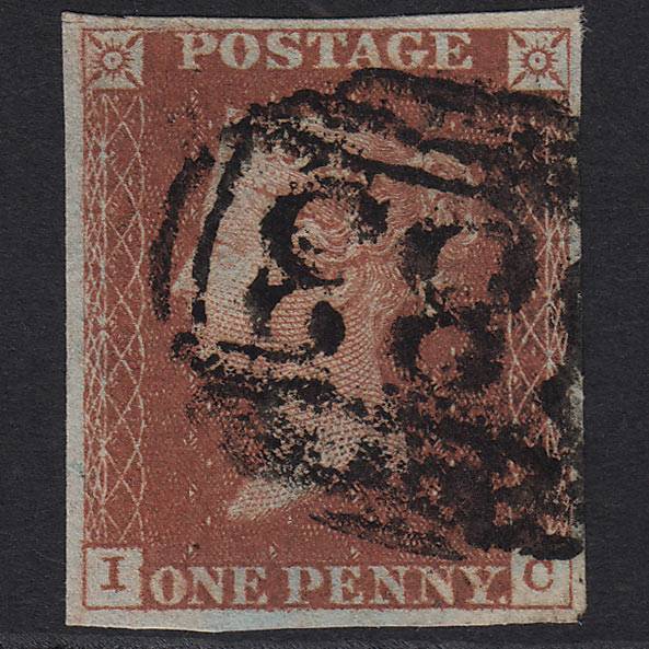 GB QV 1841 1d Red-brown (Plate 46) SG8-B1(1) IC GU 4 Margins