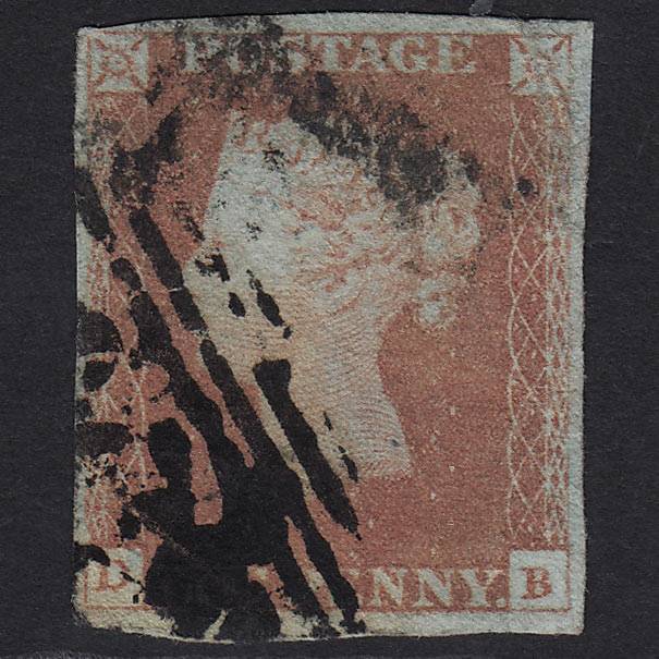 GB QV 1841 1d Red-brown (Plate 72) SG8-B1(1) DB GU 4 Margins