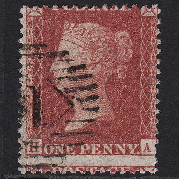 GB QV 1857 1d (Plate 48) SG40-C10(1) HA FU London IS Cancel Large Misperf