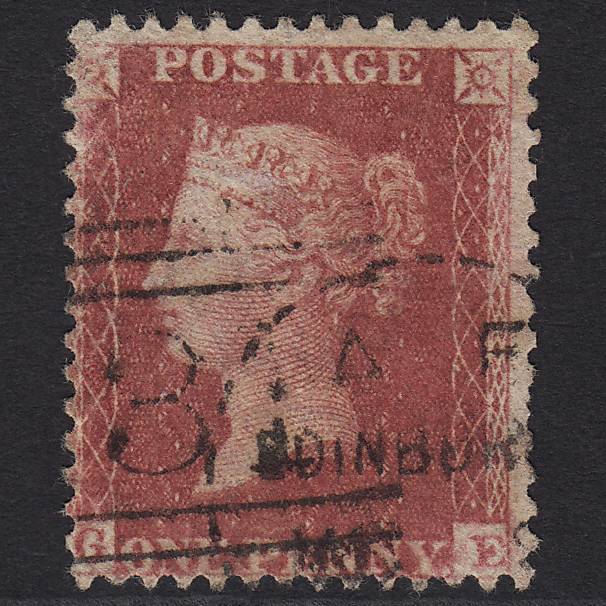 GB QV 1857 1d Rose-red (Plate 60) SG40-C10(1) GE GU Edinburgh 131