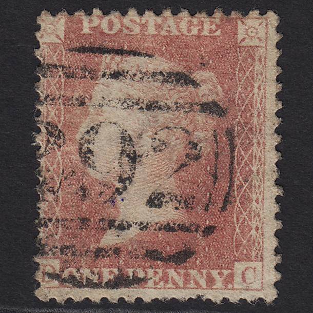 GB QV 1857 1d Pale Rose (Plate 44) SG39-C10(3) DC GU Farnham 292