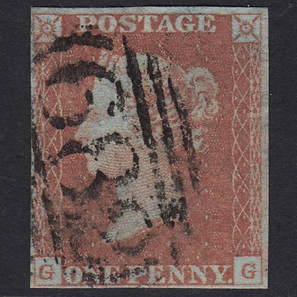 GB QV 1841 1d Red-brown Pl 86 SG8-B1(1) GG GU 4 Margins ST Leonards 682