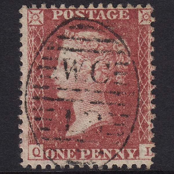 GB QV 1857 1d Rose-red (Plate 47) SG40-C10(1) QL FU London D&S WC13