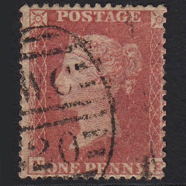 GB QV 1857 1d (Plate 57) SG40-C10(1) NE GU London D&S WC20 20d8 Misperf