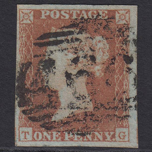 GB QV 1841 1d Red-brown (Plate 117) SG8-B1(1) TG GU Liverpool 466