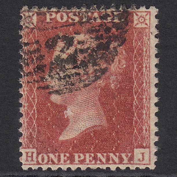 GB QV 1857 1d Rose-red (Plate 48) SG40-C10(1) HJ GU London D&S Cancel
