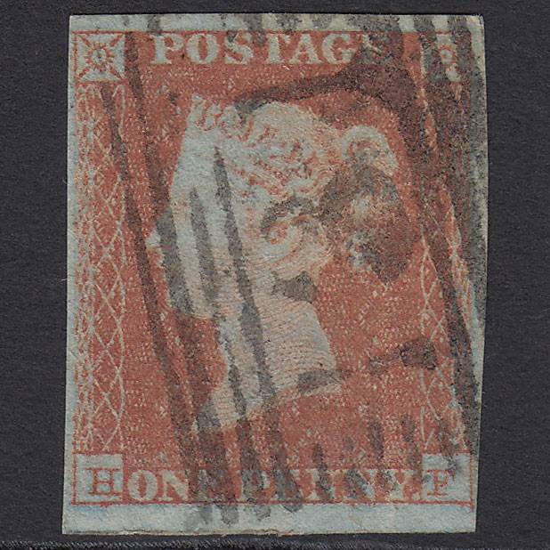 GB QV 1841 1d Red-brown Pl 109 SG8-B1(1) HF FU 4 Margins Edinburgh 131