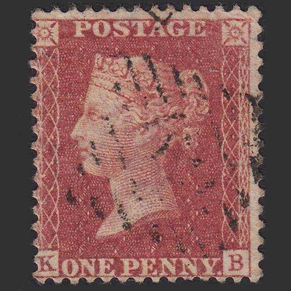 GB QV 1857 1d Rose-red (Plate 44) SG40-C10(1) KB FU Belfast 62