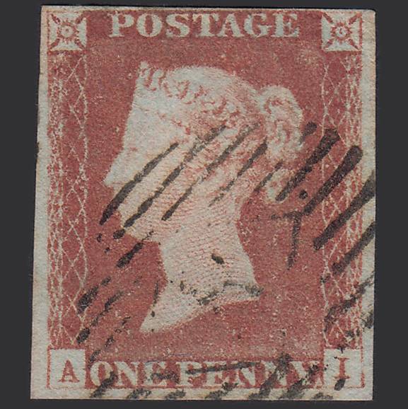 GB QV 1841 1d Pale Red-brown Pl 68 SG9-B1(3) AI FU 4M London IS Cancel