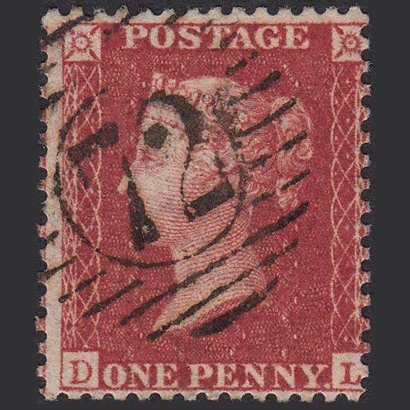 GB QV 1857 1d Deep Rose-red (Plate 45) SG41-C10(4) DL FU London D&S 72